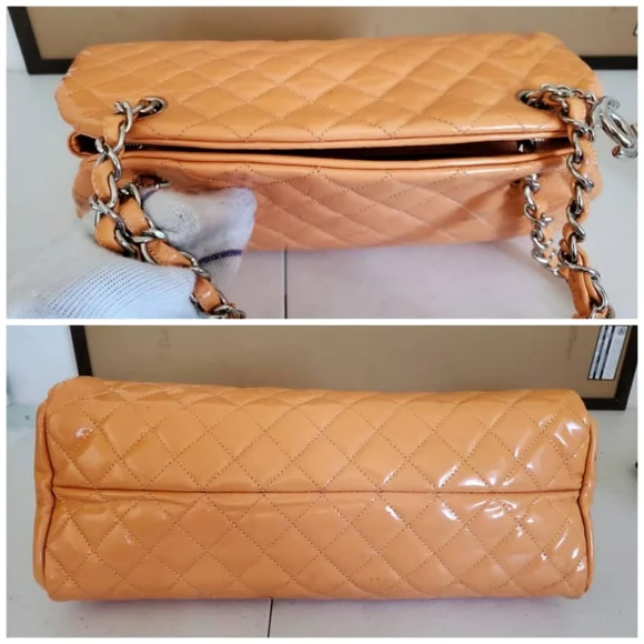 CHANEL Orange Patent Mademoiselle Bowling … - Picture 12 of 14